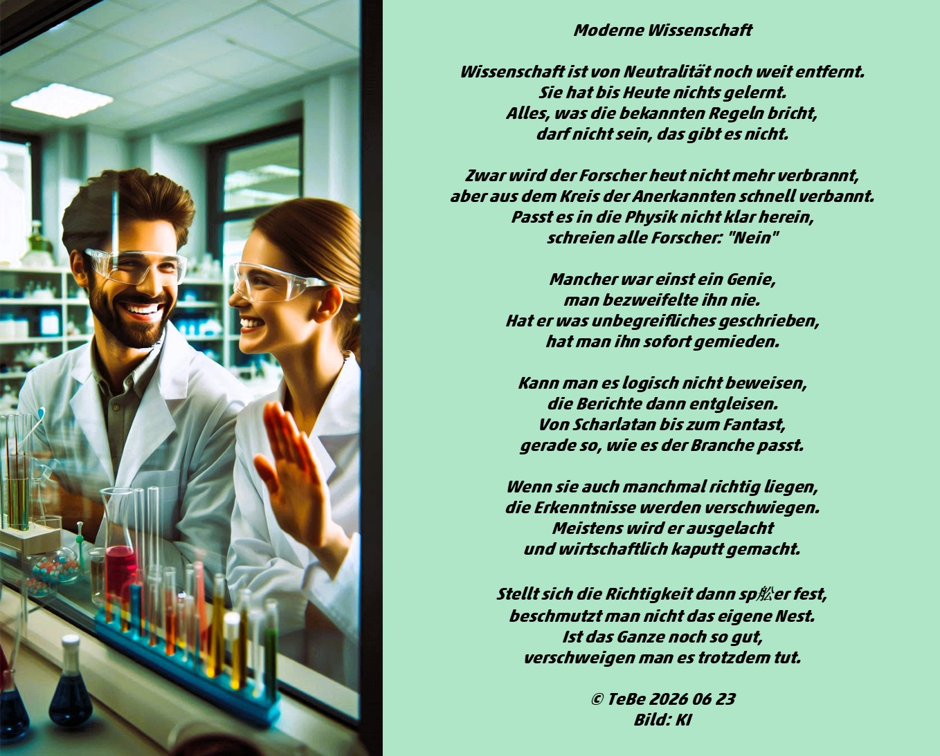 Bildgedicht: Moderne Wissenschaft