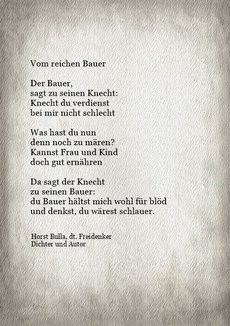 Bildgedicht: Vom reichen Bauer