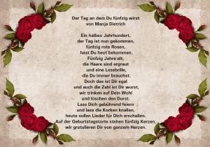 Vorschau Bildgedicht: Der Tag an dem Du fünfzig wirst 