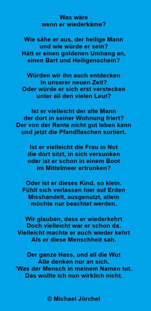 Vorschau Bildgedicht: Was wäre wenn er wiederkäme (Teil2)