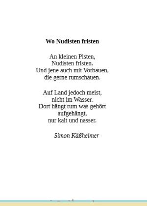 Vorschau Bildgedicht: Wo Nudisten fristen