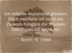 Vorschau Bildgedicht: Zu hoch hängten die Trauben