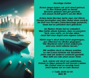 Vorschau Bildgedicht: Urlauber in Bedr&auml;ngnis