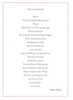Vorschau Bildgedicht: Eine Liebesheirat