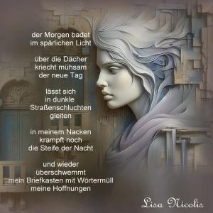 Vorschau Bildgedicht: Neuer Tag (Bild von mir mit KI erstellt)