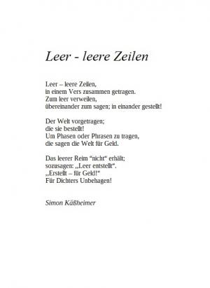 Vorschau Bildgedicht: Leer - leere Zeilen