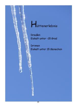 Vorschau Bildgedicht: Hüttenerlebnis