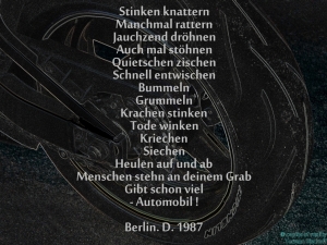 Vorschau Bildgedicht: Stinken, knattern