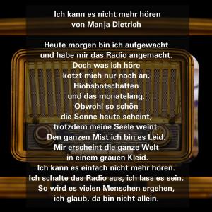 Vorschau Bildgedicht: Ich kann es nicht mehr hören 