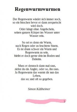 Vorschau Bildgedicht: Regenwurmwurmen