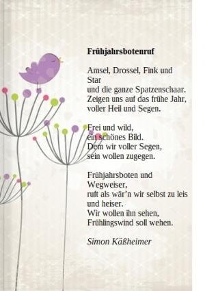 Vorschau Bildgedicht: Frühjahrsbotenruf