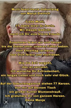 Vorschau Bildgedicht: Mutti feiert heute Geburtstag