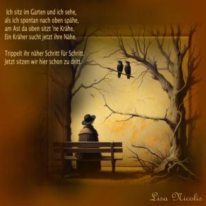 Vorschau Bildgedicht: Die Krähen (Bild von mir mit KI erstellt und bearbeitet)