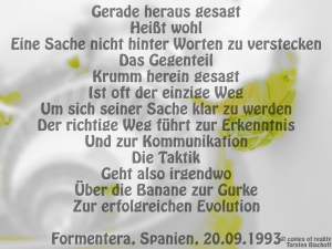 Vorschau Bildgedicht: Gerade heraus