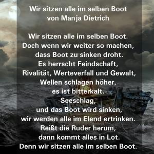 Vorschau Bildgedicht: Wir sitzen alle im selben Boot 