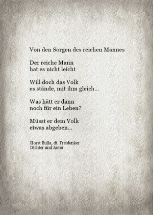 Vorschau Bildgedicht: Von den Sorgen des reichen Mannes