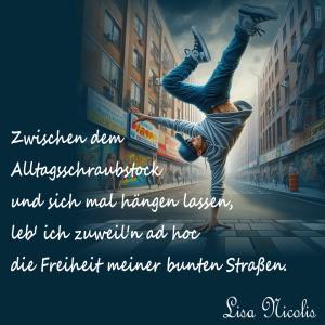 Vorschau Bildgedicht: Streetdance (Bild von mir mit KI erstellt)