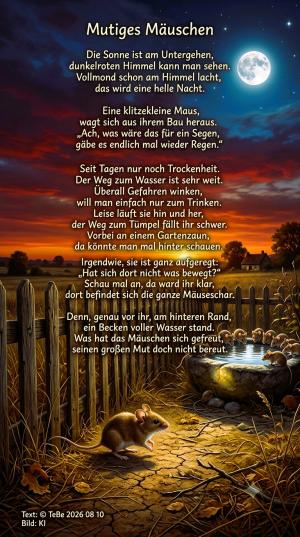 Vorschau Bildgedicht: Mutiges M&auml;uschen