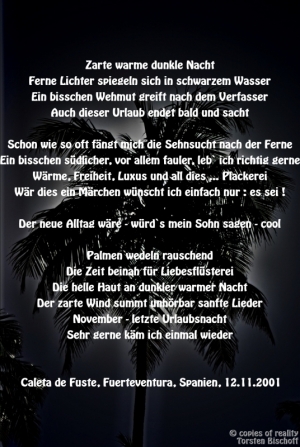 Vorschau Bildgedicht: Letzte Urlaubsnacht