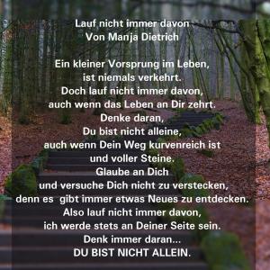 Vorschau Bildgedicht: Lauf nicht immer davon 