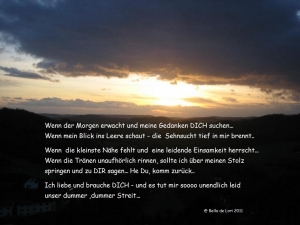 Vorschau Bildgedicht: Wenn der Morgen ohne DICH beginnt...