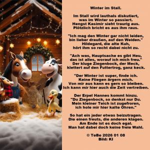 Vorschau Bildgedicht: Winter im Stall