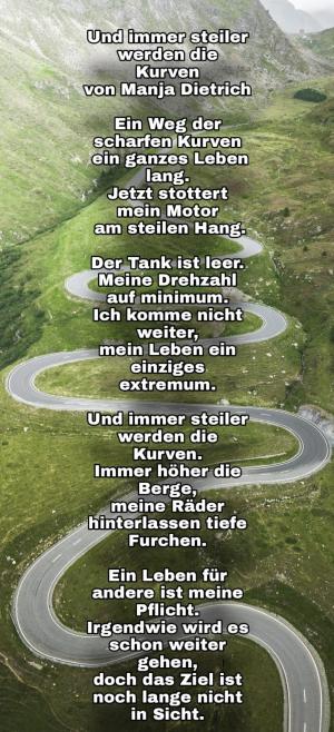 Vorschau Bildgedicht: Und immer steiler werden die Kurven